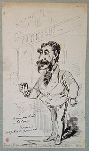 Cadesous à Bordeaux, karikatura Benassitova přítele Charlese Monseleta, 1870, soukr. sbírka