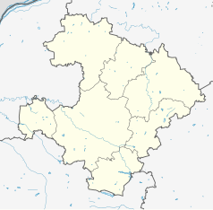 Mapa konturowa obwodu Razgrad, na dole nieco na lewo znajduje się punkt z opisem „Błagoewo”