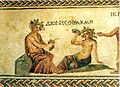 Image 32Hellenistic mosaics discovered close to the city of Paphos depicting Dionysos, god of wine (from History of wine)