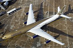 Gulf Air on apron from above