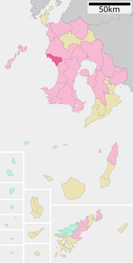 Situering van Ichikikushikino in de prefectuur Kagoshima