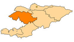 جای استان جلال‌آباد بر روی نقشه قرقیزستان