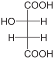 Deutsch: Struktur von L-Äpfelsäure English: Structure of L-Malic acid