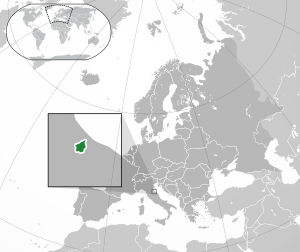 Сан-Марино на карте Европы