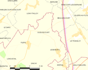 Poziția localității Gueudecourt