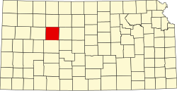 Karte von Trego County innerhalb von Kansas