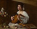 『リュートを弾く若者』（1600年頃） エルミタージュ美術館（サンクトペテルブルク）