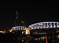 Shelby Street Bridge at night