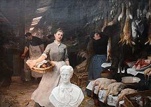 L'angolo del mercato - Musée des Beaux-Arts - Bordeaux. Di fronte, un busto di John Warrington Wood