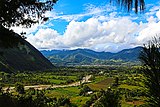 Oxapampa valley with the town in the distance.