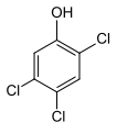 Structuurformule van 2,4,5-trichloorfenol