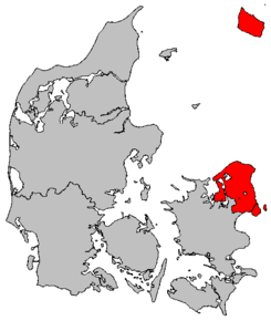 Poziția regiunii Regiunea Hovedstaden