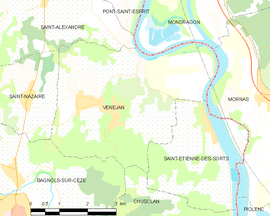 Mapa obce Vénéjan
