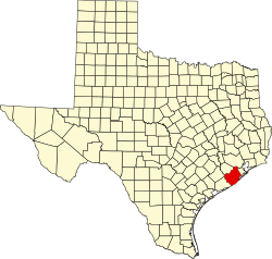 Karte von Brazoria County innerhalb von Texas