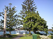 Monument to United States service men and women and gazebo