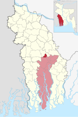 Location of Phultala Upazila