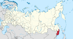 Primorjen aluepiirin sijainti Venäjän federaation kartalla