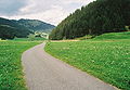 Reschenpass, Radweg über die Passhöhe, Blick nach Norden