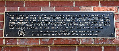 Sewall-Belmont House War of 1812 plaque.jpg