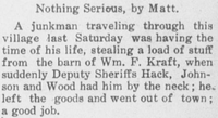 South Side messenger Newspaper Clipping, Nassau County Deputy Sheriff's Foil Barn Thief, Circa 1910.[12]