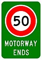 (A41-4) Motorway Ends (50 km/h speed limit)