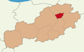 Map showing Yeniçağa District in Bolu Province