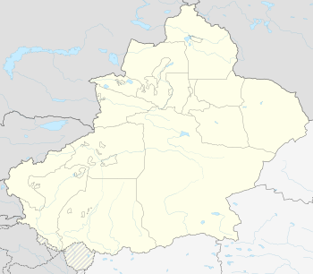 ホータン空港の位置（新疆ウイグル自治区）