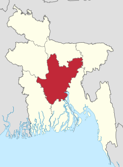 Lokasi Divisi Dhaka di Bangladés