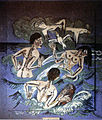 Ernst Ludwig Kirchner, 1 von 5 Badeszenen auf Fehmarn, Wandgemaelde Sanatorium Dr. Kohnstamm