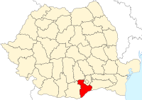 Administrativna karta s naznakom županije Giurgiu