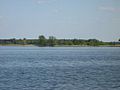 Blick auf Halbinsel Wusterau, im Hintergrund der Buhnenwerder