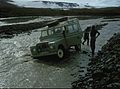 Car stuck in river