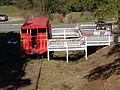 Looking down at Alston caboose