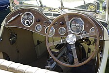 דגם "MG P-type" רודסטר - מבט לתא הנהג