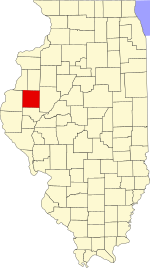 Map of Illinois highlighting McDonough County