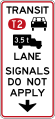 (R4-13.1) Signal bypass transit lane for vehicles carrying 2 or more persons and heavy vehicles exceeding 3500 kilograms