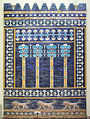 Décorations en briques à glaçure des murs de la salle du trône du palais Sud.