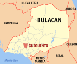 Mapa ning Bulacan ampong Guiguinto ilage