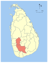 Area map of Sabaragamuwa, Sri Lanka