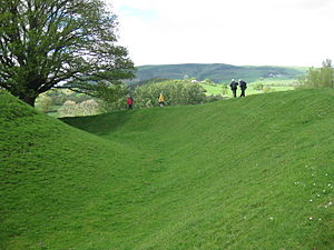 Sycharth, Motte and bank on N side.