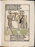 Illustratie uit een dodendans uit 1455-1458
