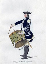 Trumslagare vid regementet i uniform m/1765. Jacob gillberg.