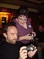 Jimbo and Sannse from the December 2004 London Wikimeet