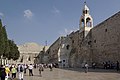 La Basílica de la Nativitat amb el campanar del monestir armeni en primer pla.