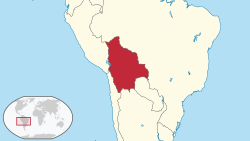 Geografisk plassering av Bolivia