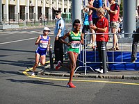 Aberu Kebede (rechts) – Rang dreizehn / Kim Hye-song – Rang vierzehn