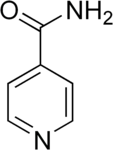 Изоникотинамид, амид изоникотиновой кислоты, несмотря на структурную схожесть с никотинамидом (витамин B3 или РР), проявляет ярко выраженное антивитаминное воздействие (подавляет физиологические эффекты витамина B3), и тем самым считается его антивитамином. Вследствие этого, он широко используется в синтезе гидразида изоникотиновой кислоты (ГИНК), который является противотуберкулёзным препаратом.