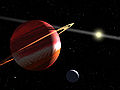 ऍप्सिलन ऍरिडानी तारे के इर्द-गिर्द परिक्रमा करता बृहस्पति-जैसा ग्रह - काल्पनिक चित्र