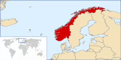 Localización de Noruega
