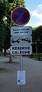 Panneau interdiction de stationner sauf calèche à Vichy.jpg